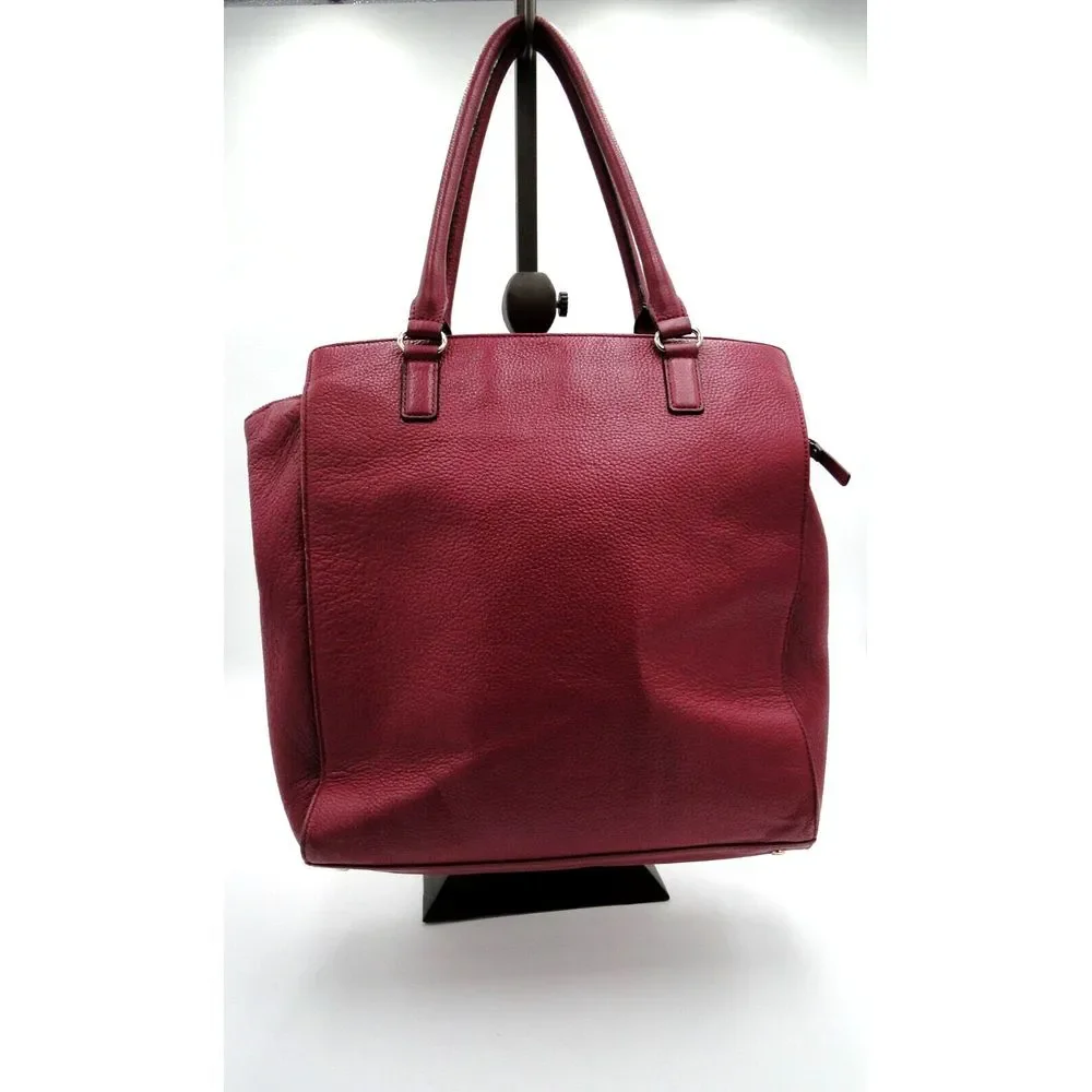 Kate Spade New York Laptop Tote Shoulder Bag‎ Magenta Leather 13L x14 H x 4.5 W